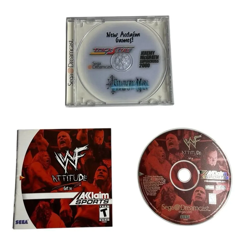 WWF Attitude Get It Sega‎ Dreamcast DC Video Game Complete CIB Wrestling